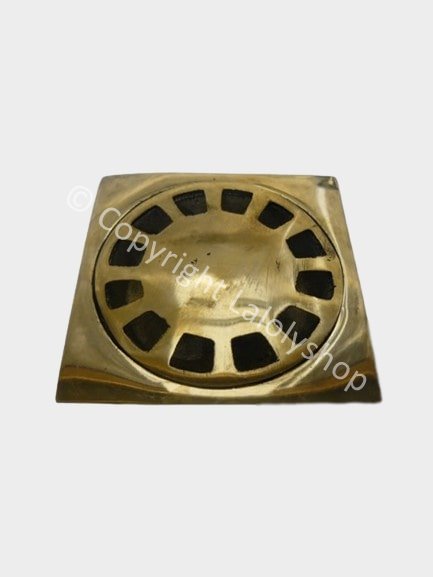 Siphon cloche en cuivre doré pour douche à l'italienne 10 x 10 cm